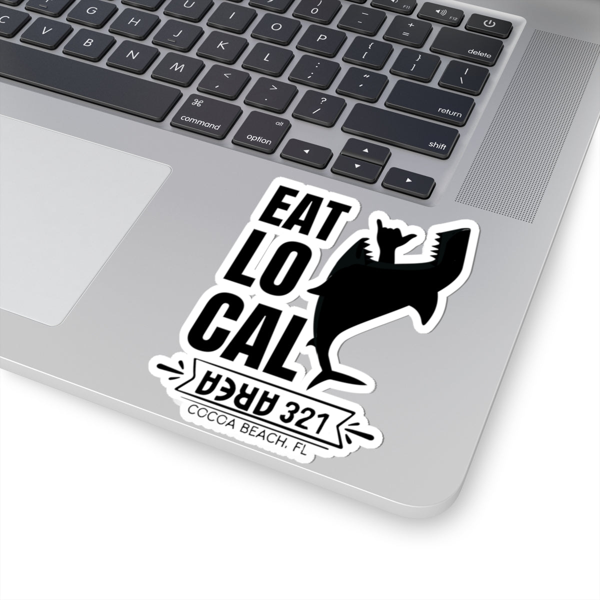 EAT LOCAL Cocoa Beach Shark Sticker