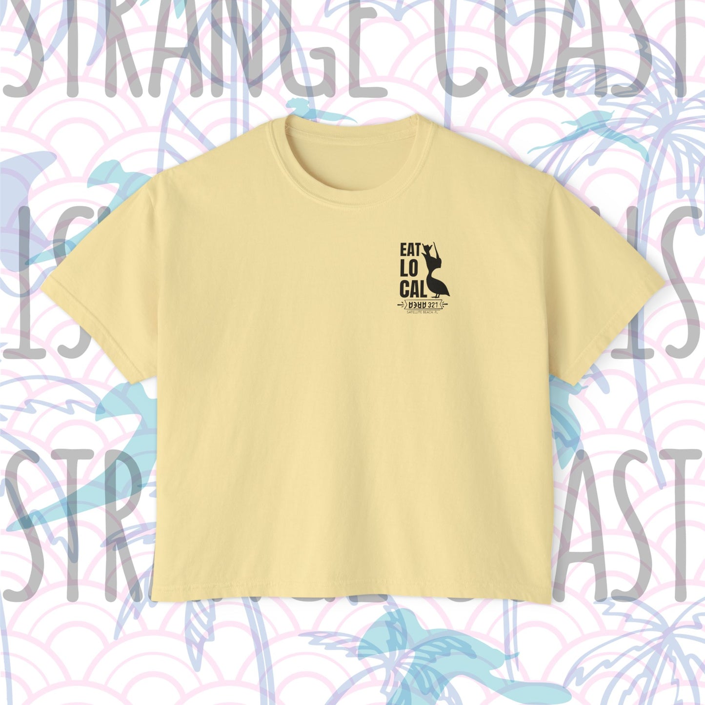 AREA321 "EAT LOCAL" Satellite Beach Women's Boxy Fit Shirt