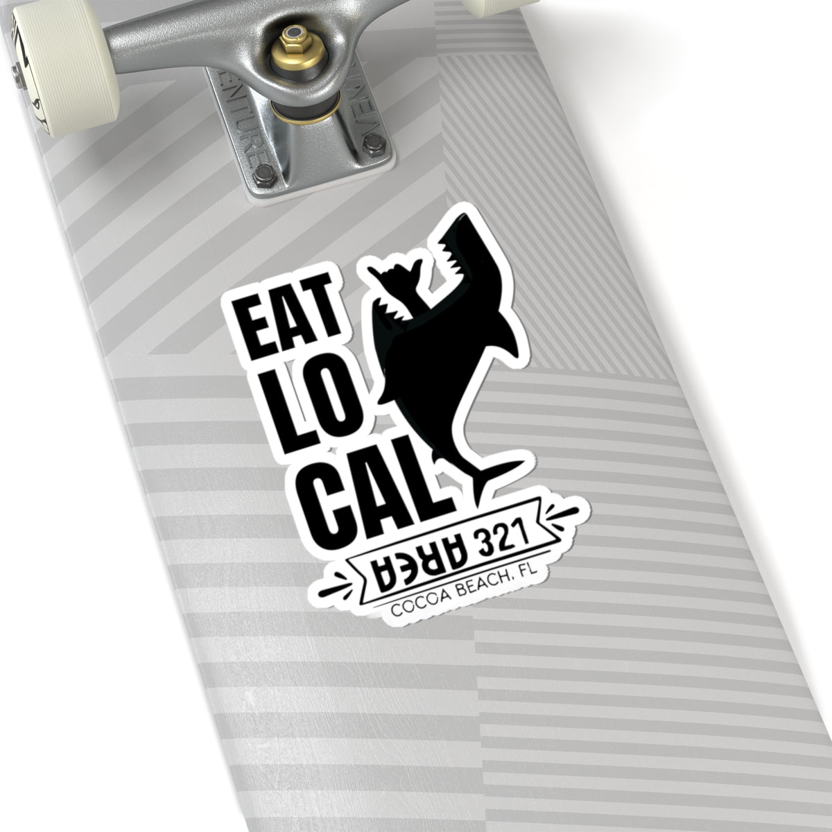 EAT LOCAL Cocoa Beach Shark Sticker