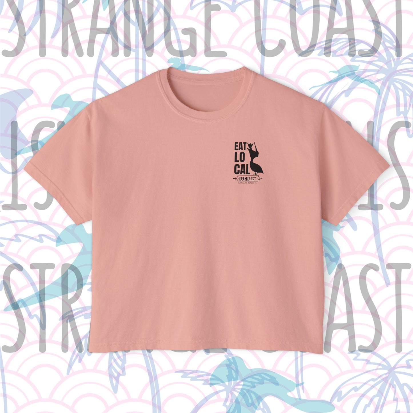 AREA321 "EAT LOCAL" Satellite Beach Women's Boxy Fit Shirt