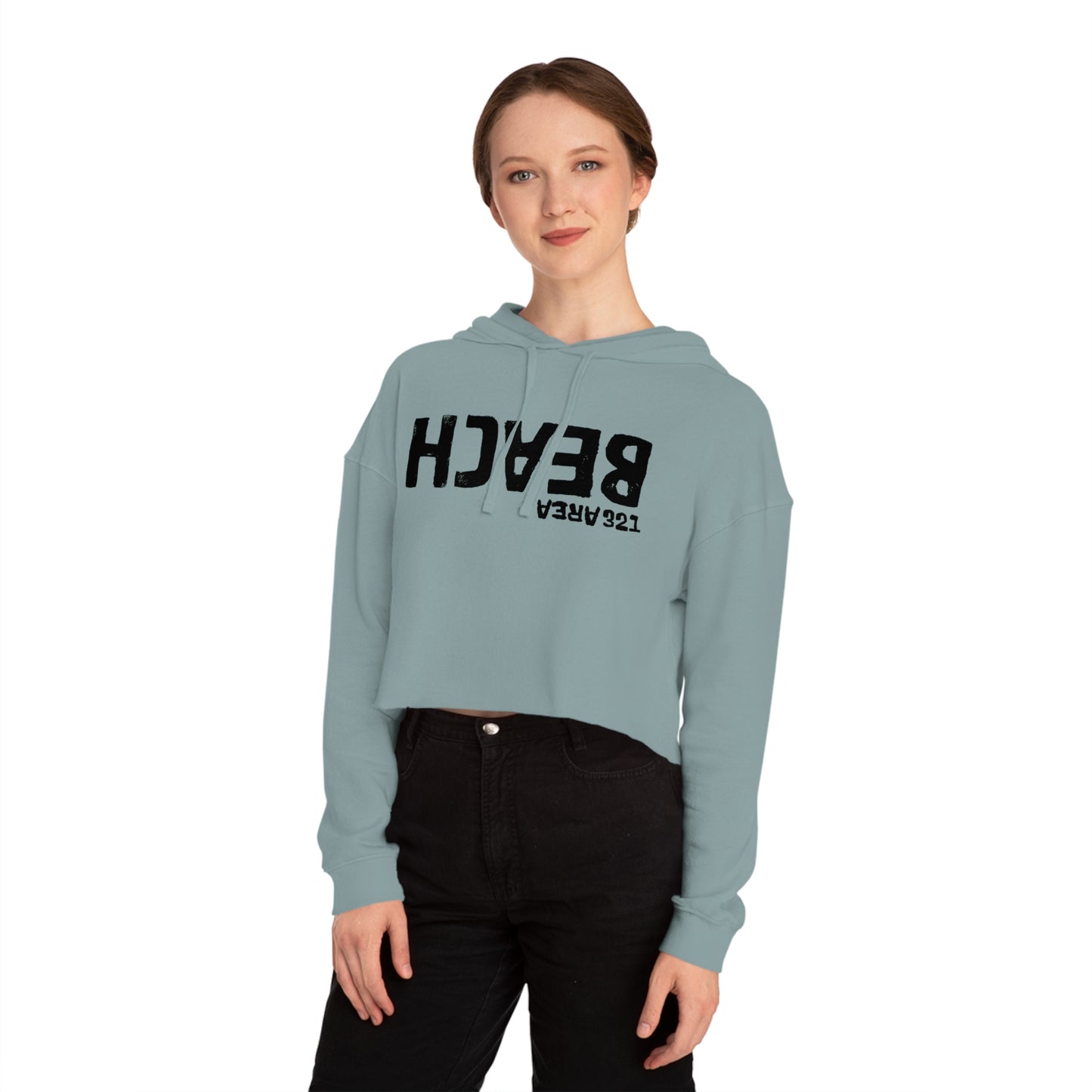 AREA321 "Beach" FLipside Cropped Hoodie