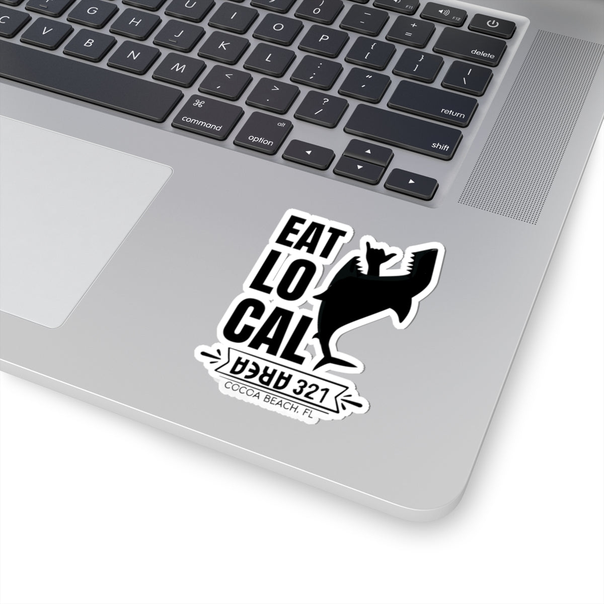 EAT LOCAL Cocoa Beach Shark Sticker