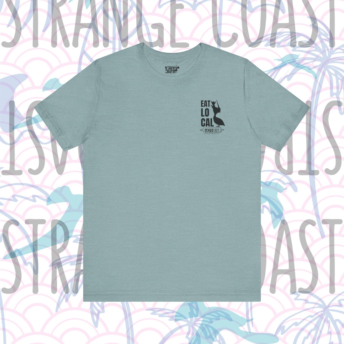 EAT LOCAL Satellite Beach Pelican Shirt