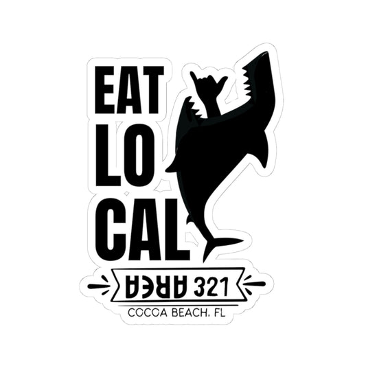 EAT LOCAL Cocoa Beach Shark Sticker