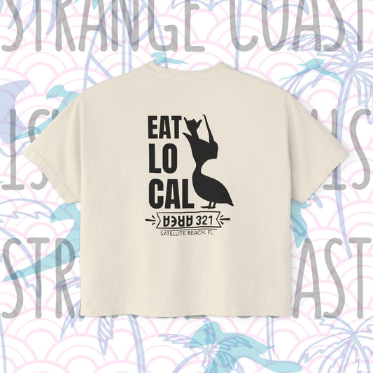 AREA321 "EAT LOCAL" Satellite Beach Women's Boxy Fit Shirt